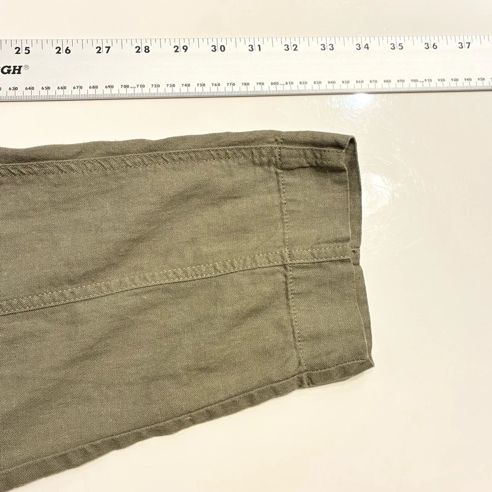 Zara Green Linen Pant XS Boho Indie Casual Summer Breathable Beachy Summer Folk
